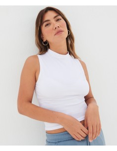 S-SK170-Womens High Neck Crop Vest 2